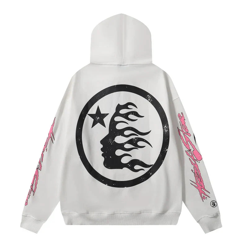 Hellstar Sports Flame Hoodie White