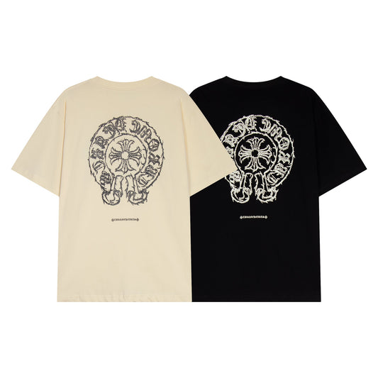 Chrome Hearts Sanskrit Horseshoe Cross T-shirt TB36