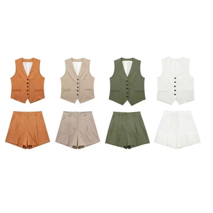 Women Vest Shorts With Suit