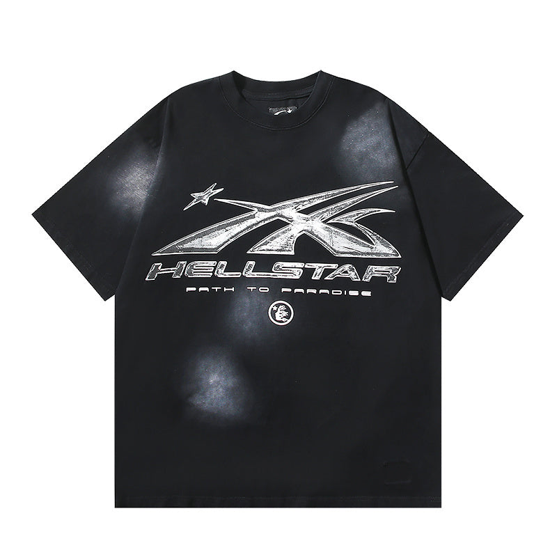 Hellstar Path To Paradise Logo Gel Black T-Shirt