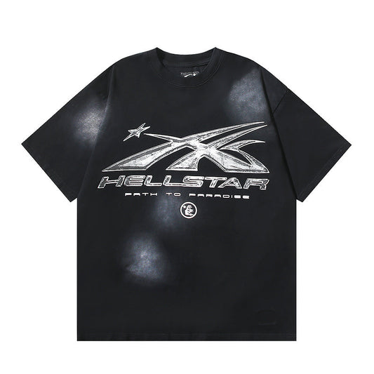 Hellstar Path To Paradise Logo Gel Black T-Shirt