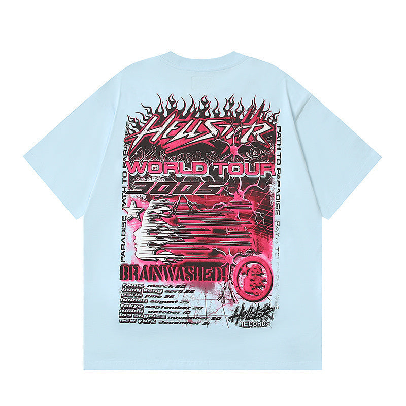 Hellstar Neuron Tour T-Shirt Light Blue Graphic