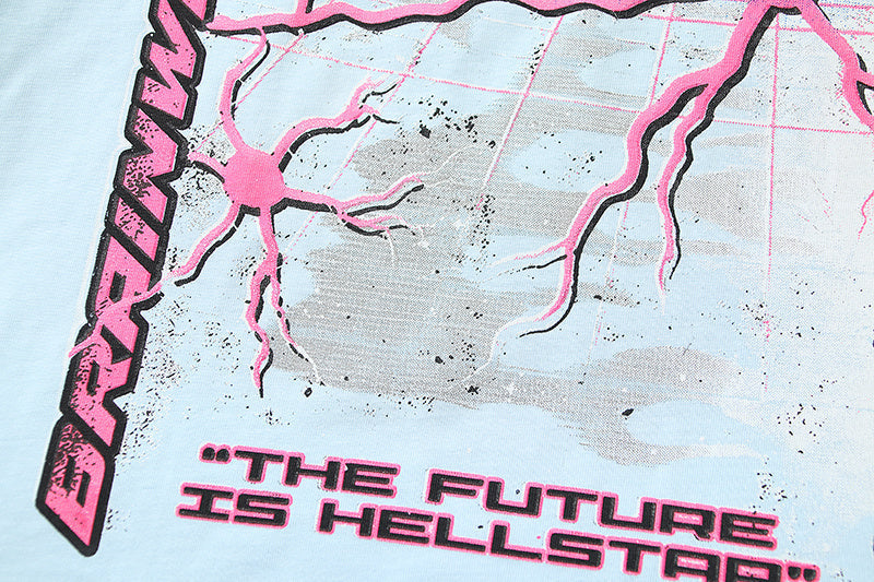 Hellstar Neuron Tour T-Shirt Light Blue Graphic