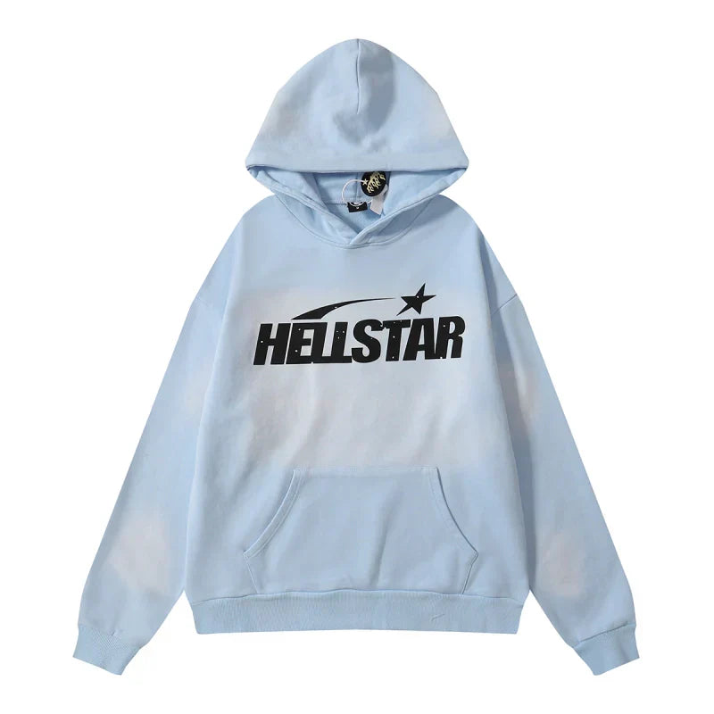 Hellstar Hoodie Light Blue Black
