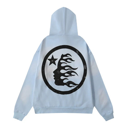 Hellstar Hoodie Light Blue Black