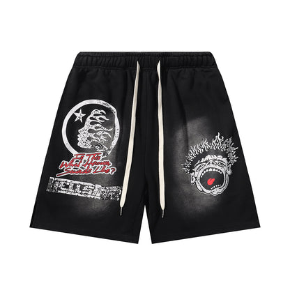 Hellstar Records Smiley Face Shorts Black