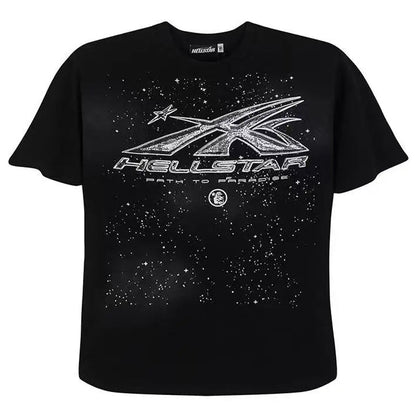 Hellstar Chrome Logo Black Graphic T-Shirt