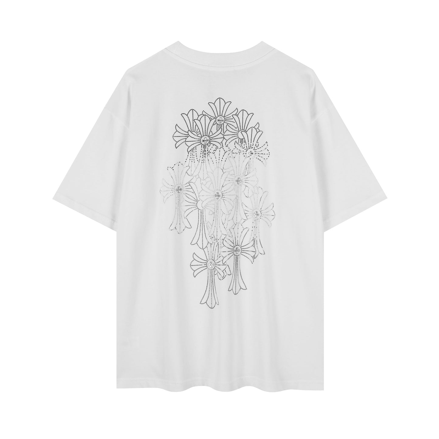 Chrome Hearts Firework Rhinestone Crew Neck T-shirt 2623