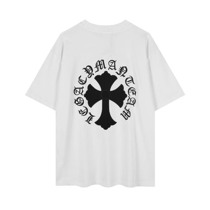 Chrome Hearts Ring Cross Floral Embroidered Vintage Gothic T-shirt 2604