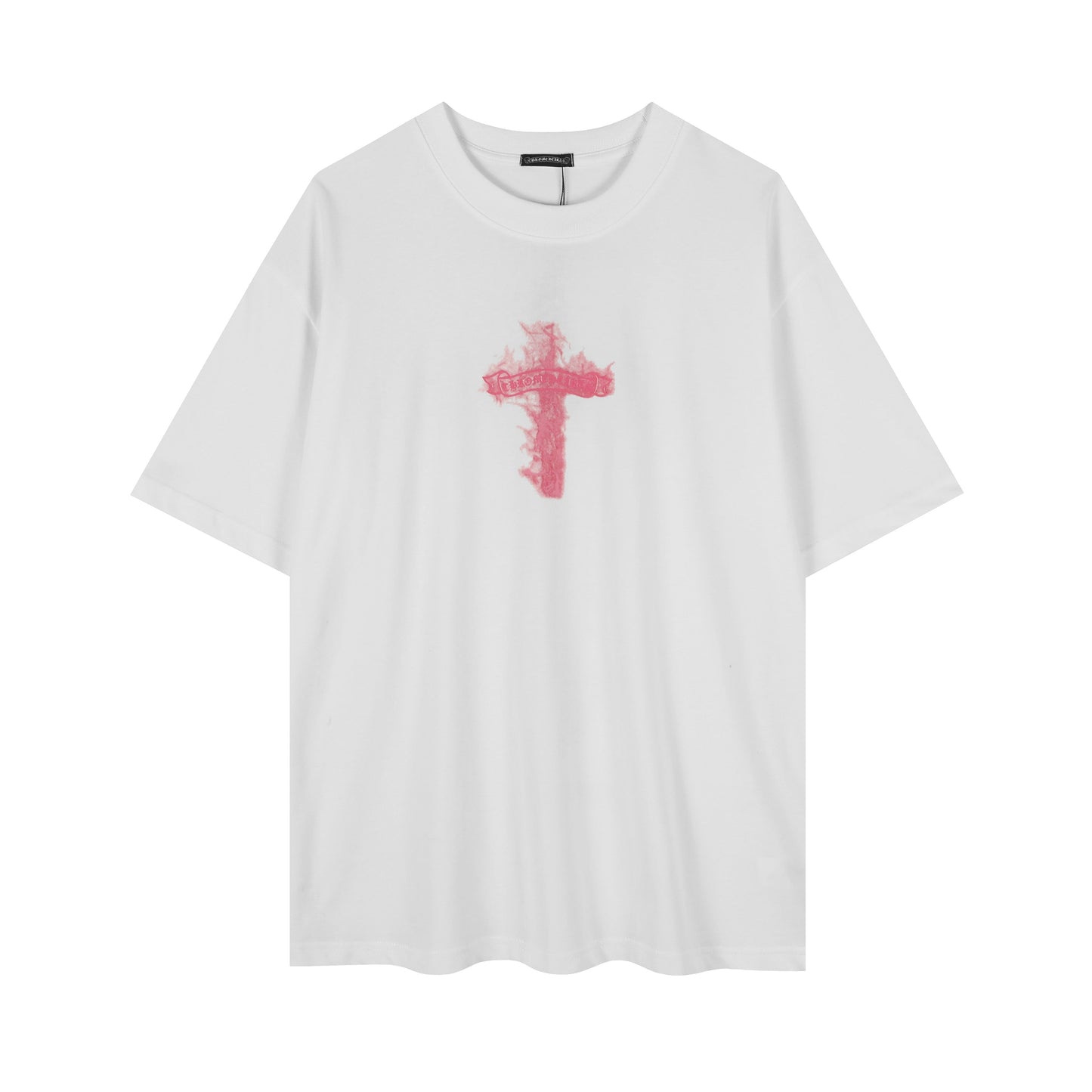 Chrome Hearts Black Base Pink Flame Cross T-shirt P65