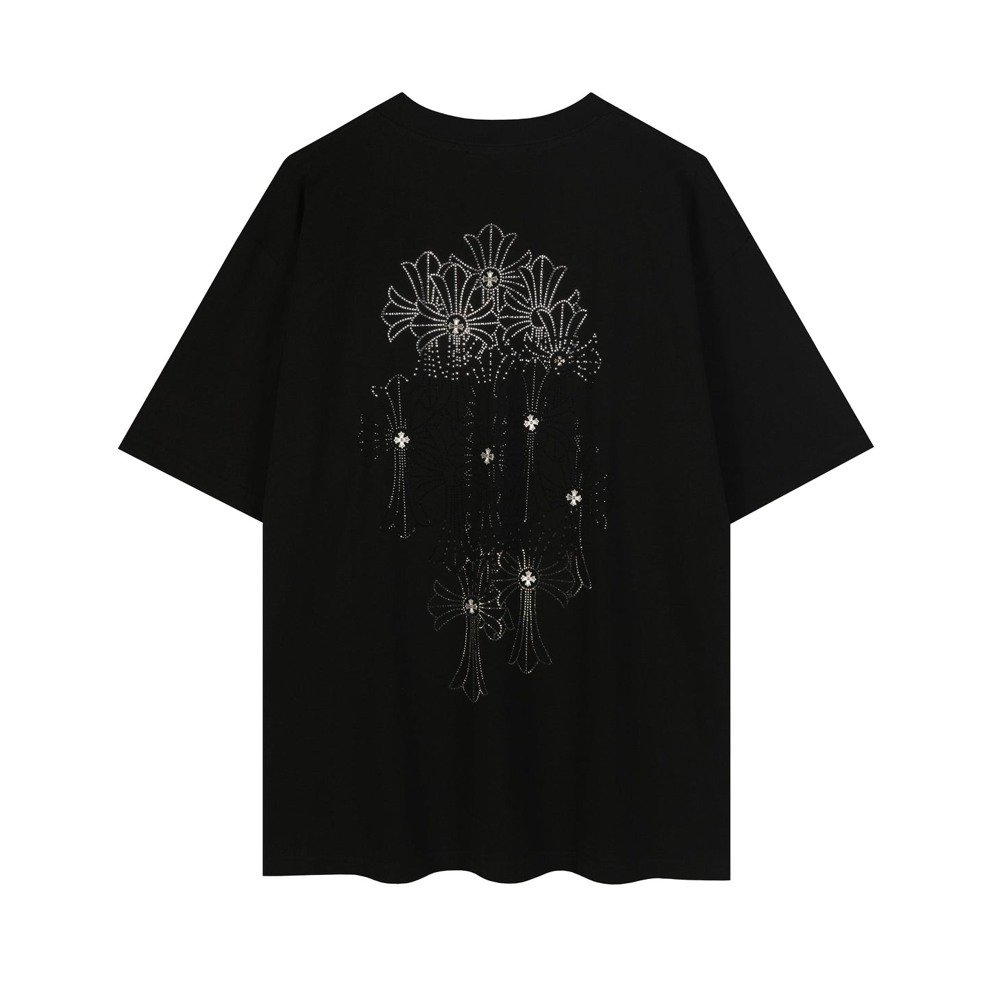 Chrome Hearts Firework Rhinestone Crew Neck T-shirt 2623