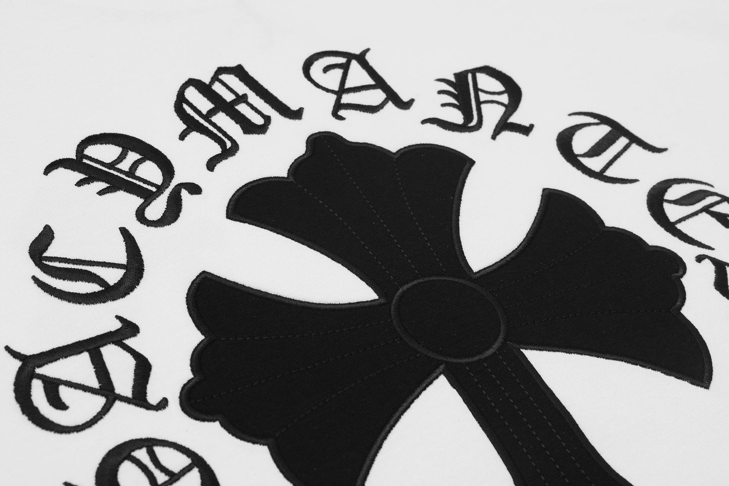Chrome Hearts Ring Cross Floral Embroidered Vintage Gothic T-shirt 2604
