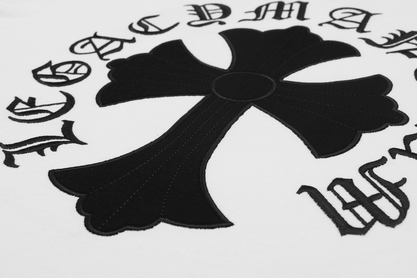Chrome Hearts Ring Cross Floral Embroidered Vintage Gothic T-shirt 2604