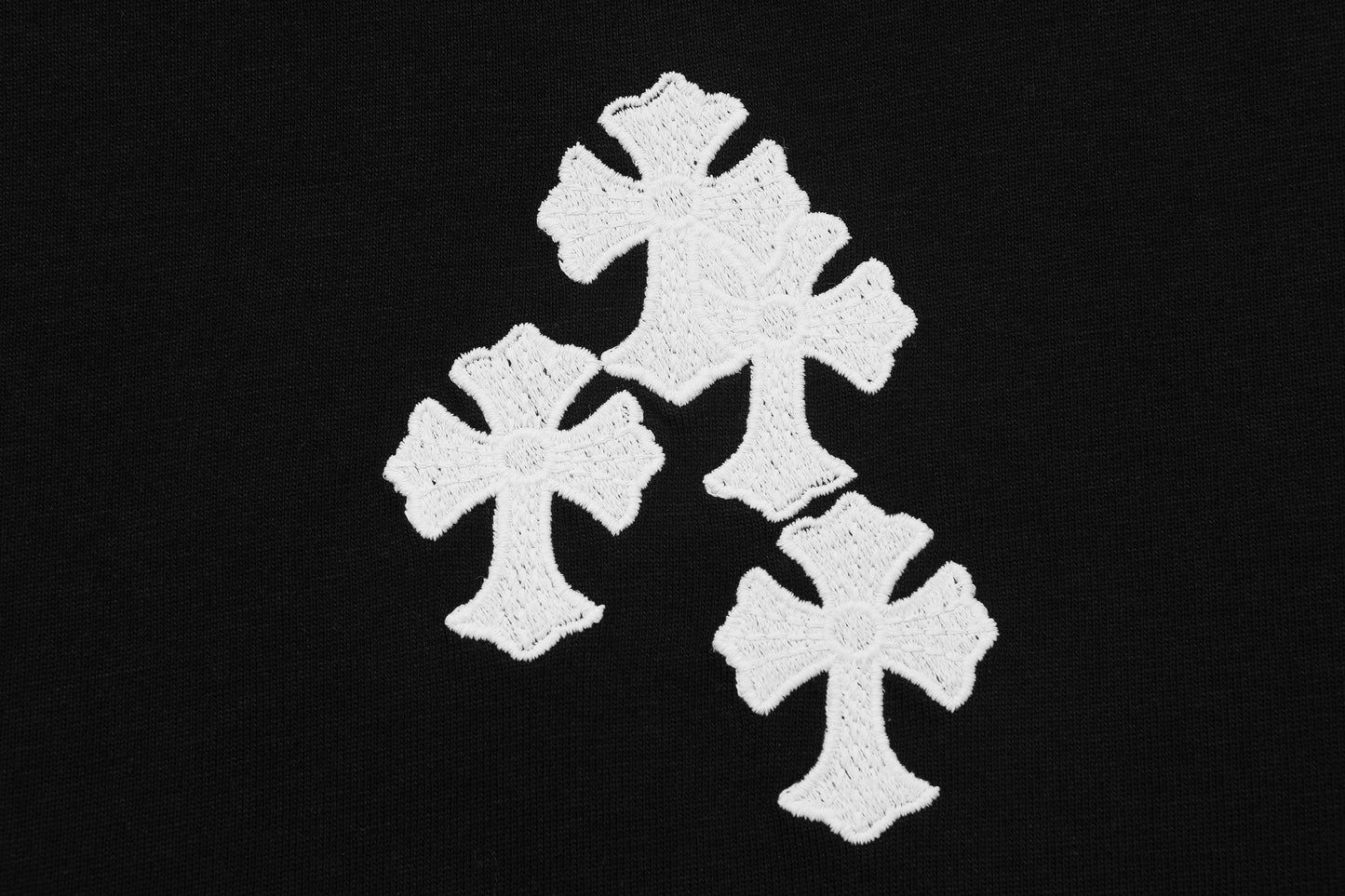 Chrome Hearts Ring Cross Floral Embroidered Vintage Gothic T-shirt 2604