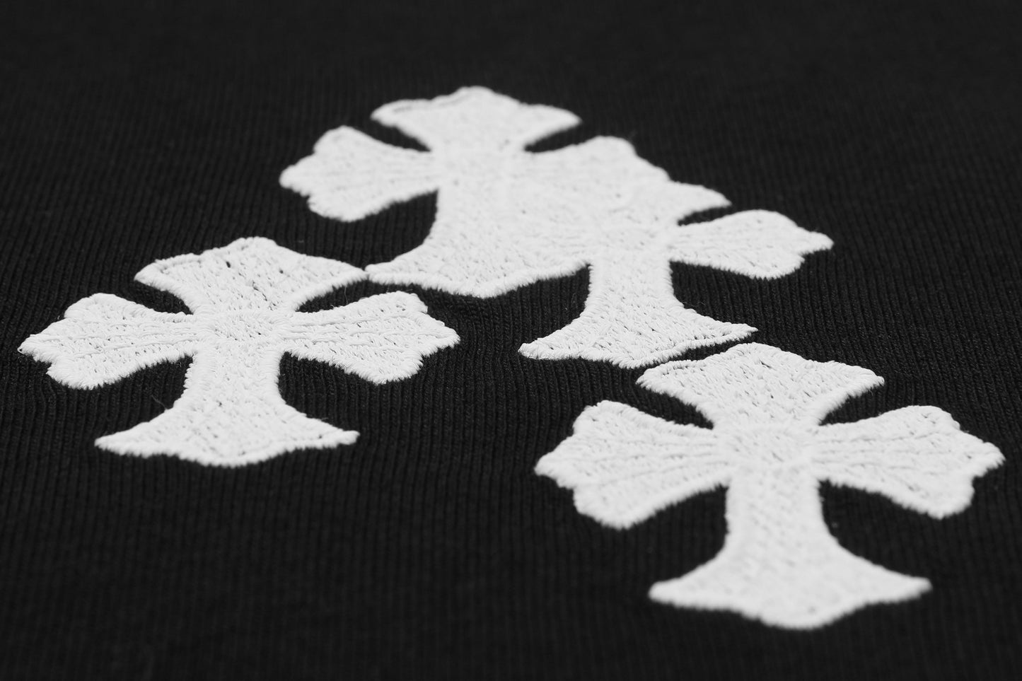 Chrome Hearts Ring Cross Floral Embroidered Vintage Gothic T-shirt 2604