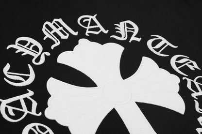 Chrome Hearts Ring Cross Floral Embroidered Vintage Gothic T-shirt 2604
