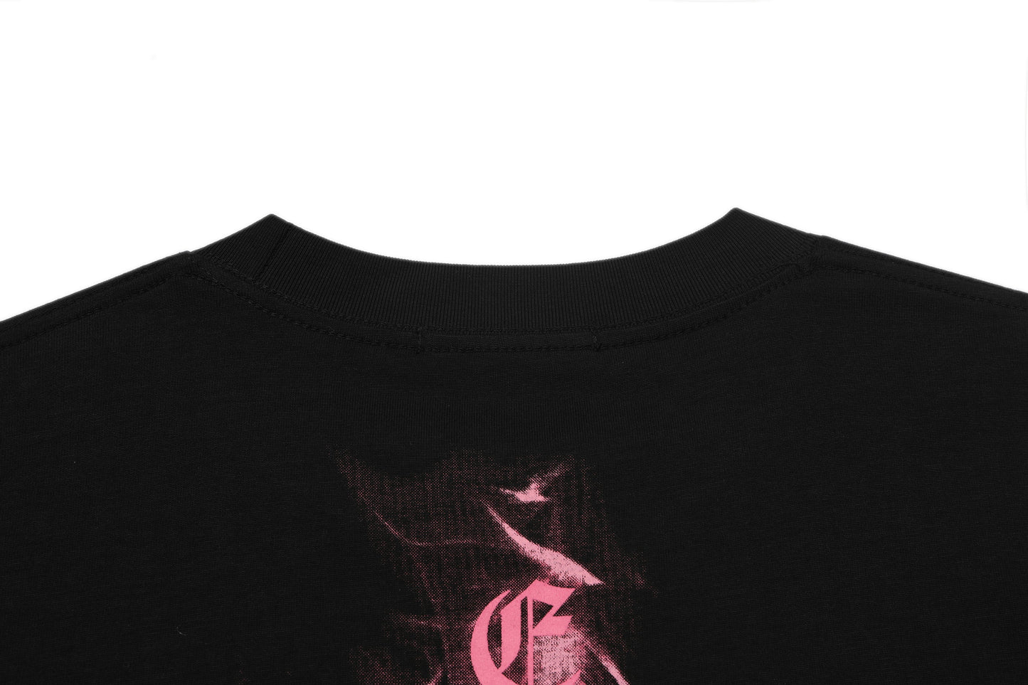Chrome Hearts Black Base Pink Flame Cross T-shirt P65