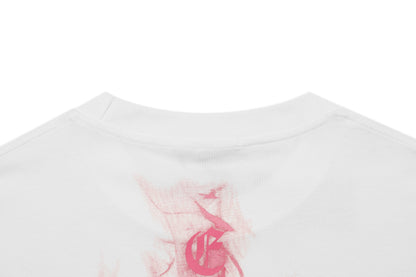 Chrome Hearts Black Base Pink Flame Cross T-shirt P65