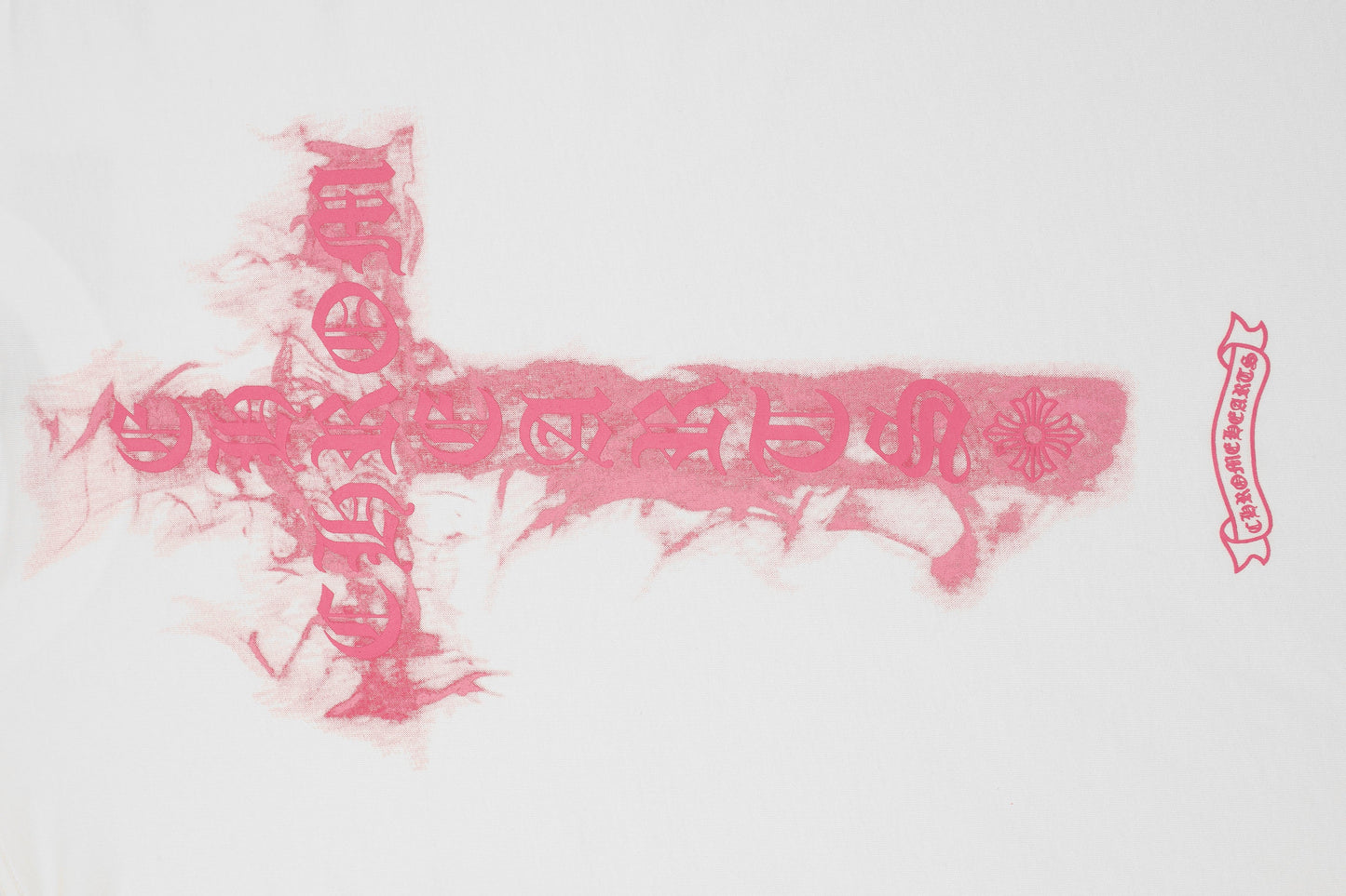 Chrome Hearts Black Base Pink Flame Cross T-shirt P65