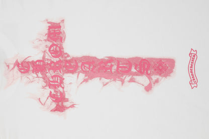 Chrome Hearts Black Base Pink Flame Cross T-shirt P65