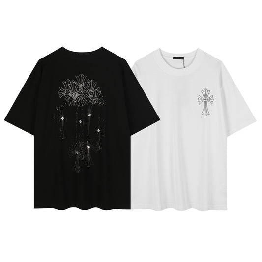 Chrome Hearts Firework Rhinestone Crew Neck T-shirt 2623