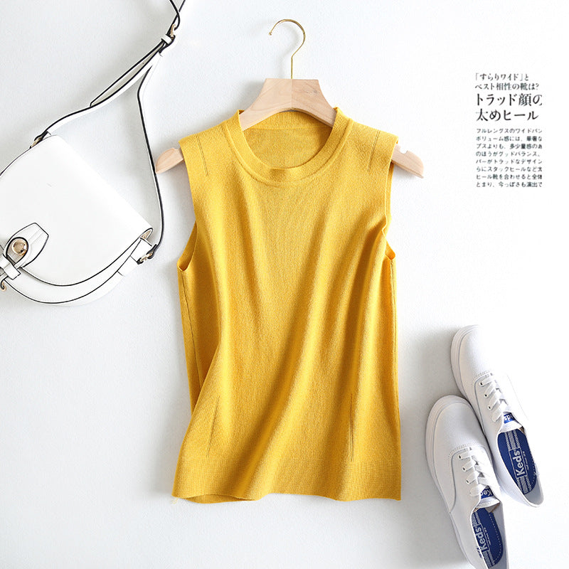 Women Vest Slim Fit Slimming Thin Knitted Vest