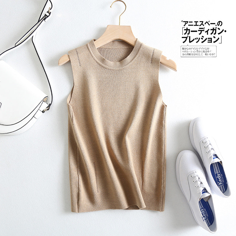 Women Vest Slim Fit Slimming Thin Knitted Vest