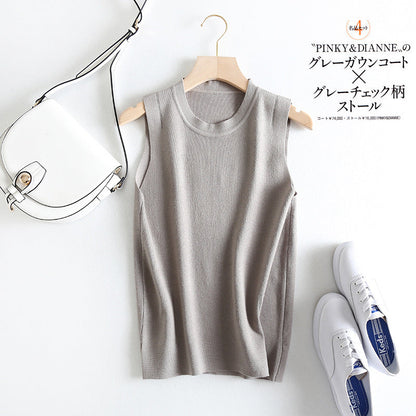 Women Vest Slim Fit Slimming Thin Knitted Vest