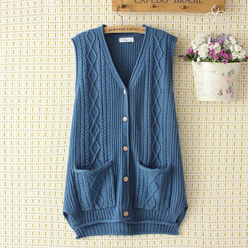 Women Vest plus Size Vest Middle-Aged Women's Knitted