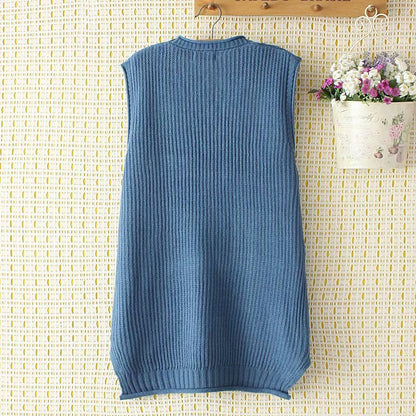 Women Vest plus Size Vest Middle-Aged Women's Knitted
