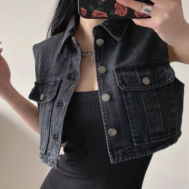 Women Vest Retro Loose Slimming and Short