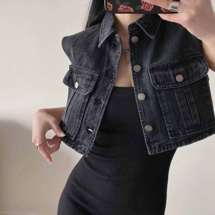 Women Vest Retro Loose Slimming and Short