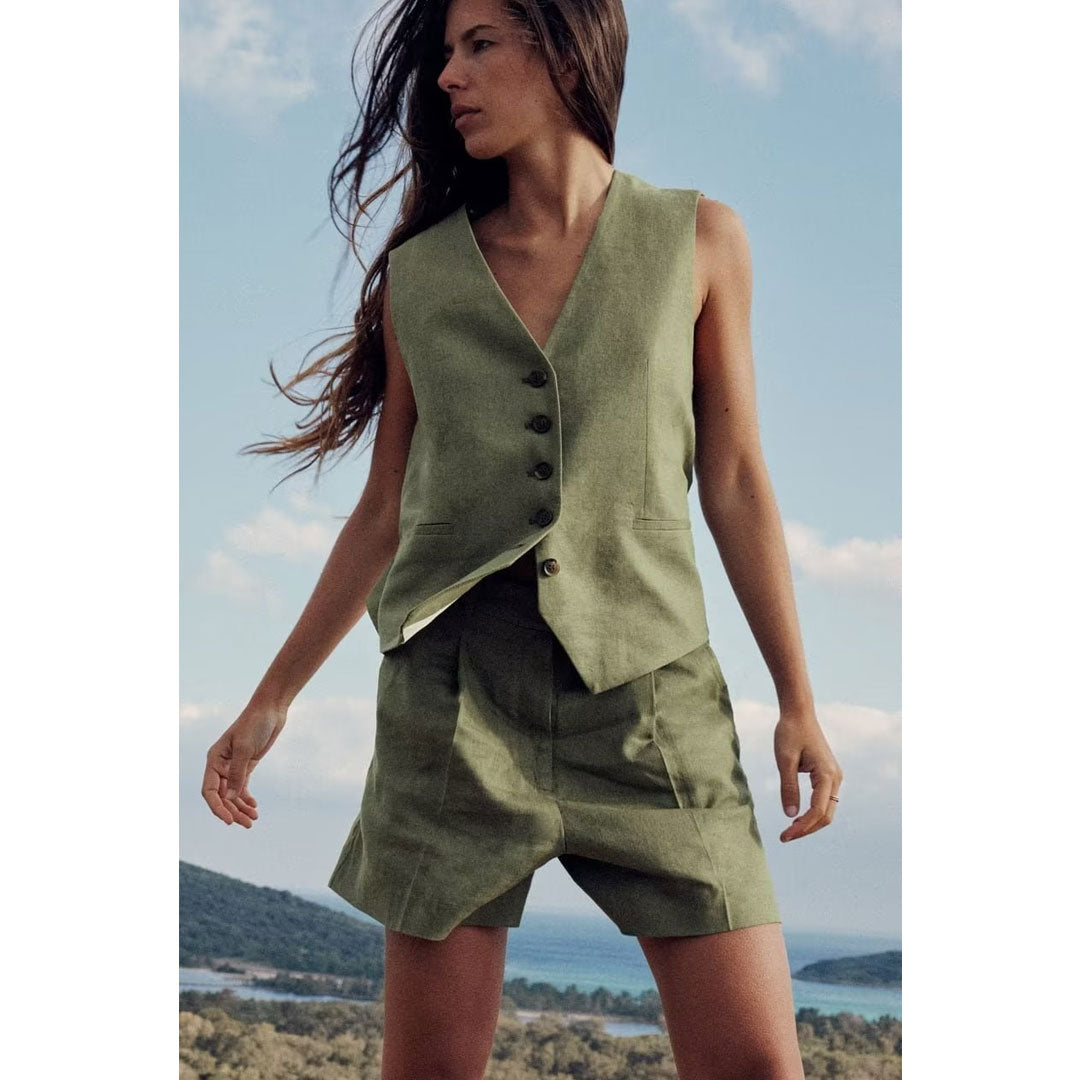 Women Vest Shorts With Suit