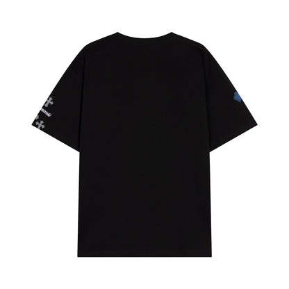 Chrome Hearts Cross Metal Denim Spliced Short-Sleeve T-shirt TB14