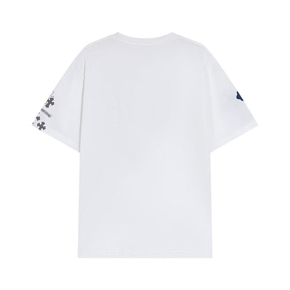 Chrome Hearts Cross Metal Denim Spliced Short-Sleeve T-shirt TB14