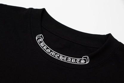 Chrome Hearts Cross Metal Denim Spliced Short-Sleeve T-shirt TB14