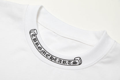 Chrome Hearts Cross Metal Denim Spliced Short-Sleeve T-shirt TB14