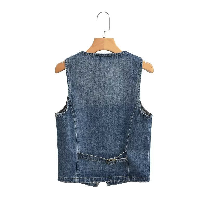 Women Vest Sleeveless Slim Fit Figure Flattering Vest