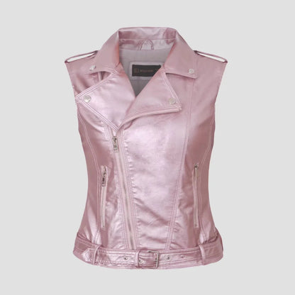 Women Vest PU Leather Vest Cool Handsome