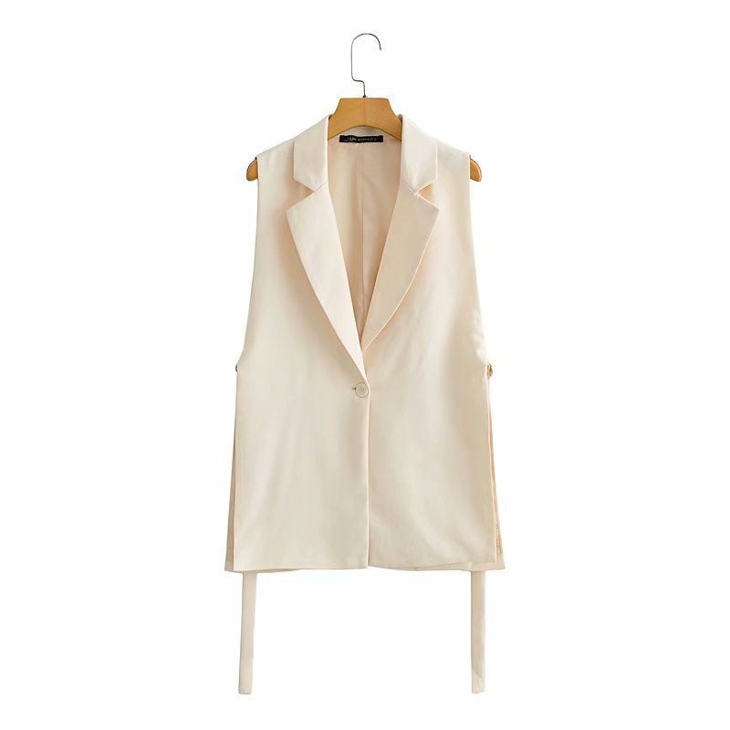 Women Vest Suit Vest Loose Solid Color