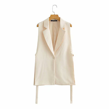 Women Vest Suit Vest Loose Solid Color