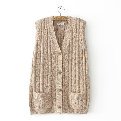 Women Vest plus Size Female Autumn and Winter Loose V-neck Knitted