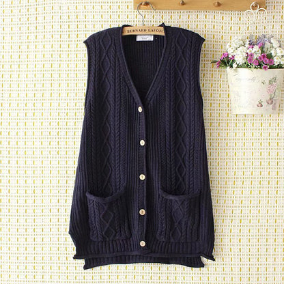 Women Vest plus Size Vest Middle-Aged Women's Knitted