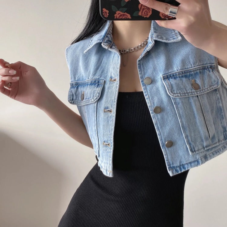Women Vest Retro Loose Slimming and Short