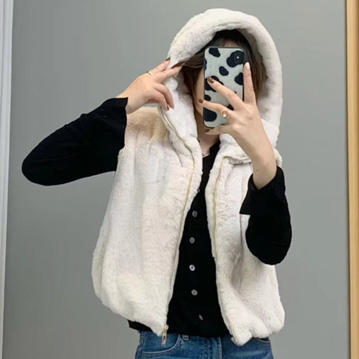 Women Vest Plush All-Matching Cardigan Thickened Warm