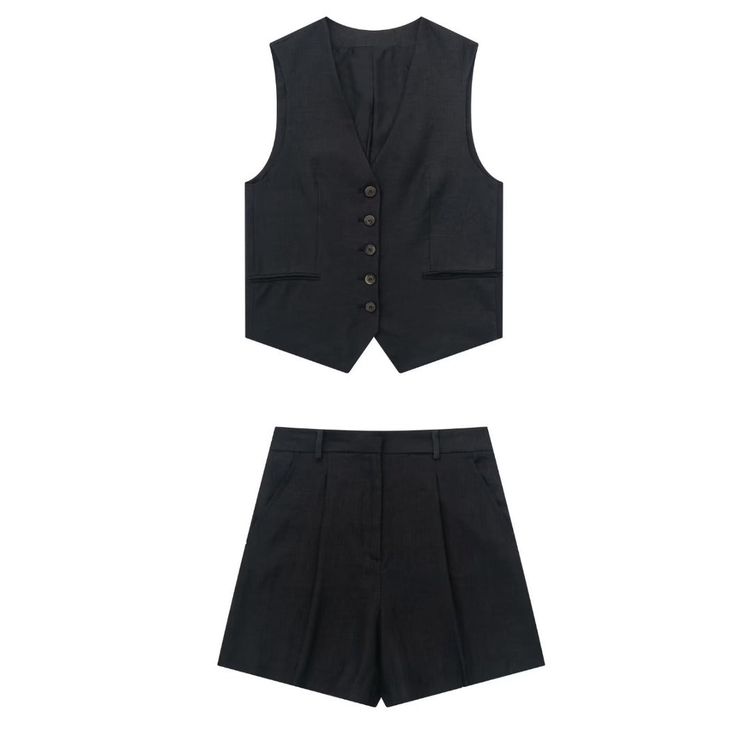 Women Vest Shorts With Suit