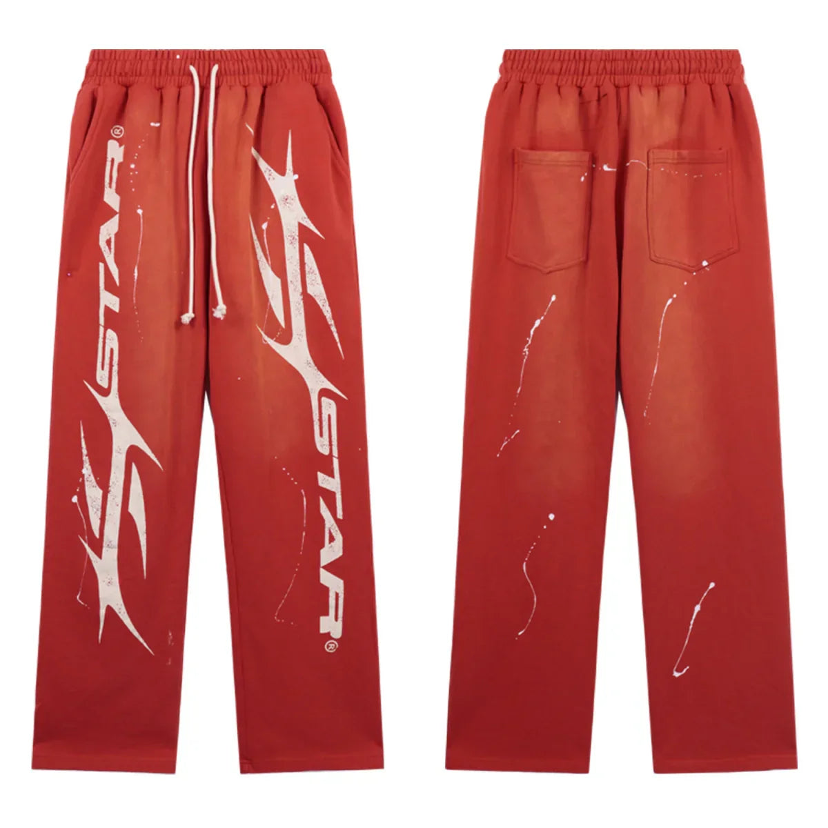 Hellstar Paint Sweatpants Red White