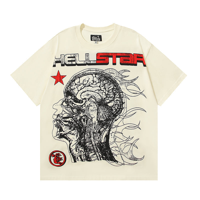 Hellstar Human Development Graphic T-Shirt Cream
