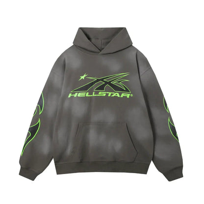Hellstar Sport Hoodie Grey Green