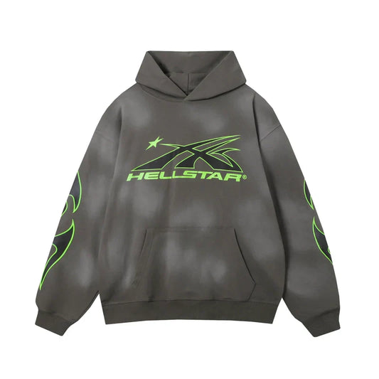 Hellstar Sport Hoodie Grey Green